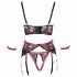 Cottelli Bondage - Matte, Lace Push-Up Set (Red) 