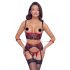 Cottelli Bondage - Matte, Lace Push-Up Set (Red)  - M