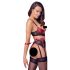 Cottelli Bondage - Matte, Lace Push-Up Set (Red)  - L