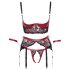 Cottelli Bondage - Matte, Lace Push-Up Set (Red)  - XL