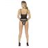 Abierta Fina - Open Thong and Corset (Black)