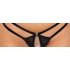 Abierta Fina - Open Thong and Corset (Black) 