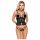 Abierta Fina - Open Thong and Corset (Black) - L