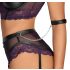 Cottelli Bondage - Bra Set with Wrist Restraints (Black-Purple)