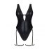 Obsessive Punta Negra - Glossy, Low-Cut Swimsuit (Black)  - M