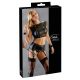 Cottelli Bondage - Lace and Glossy, Chain Lingerie Set (Black) 