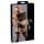 Cottelli Bondage - Lace and Glossy, Chain Lingerie Set (Black)  - XL