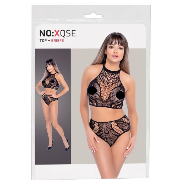 NO:XQSE - Two-Piece Fishnet Dress - Black (S-L) 