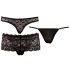 Cottelli - Black Women's Underwear Set (3pcs) 