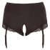 Cottelli Plus Size - Open Bottom Garter Brief (Black) 