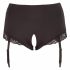 Cottelli Plus Size - Open Bottom Garter Brief (Black) 