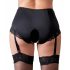 Cottelli Plus Size - Open Bottom Garter Brief (Black) 