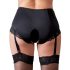 Cottelli Plus Size - Open Bottom Garter Brief (Black)  - 2XL