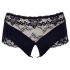 Cottelli Plus Size - Lace Pearl Thong (Black) 