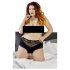 Cottelli Plus Size - Lacy Pearl-Embellished Open Panty (Black) - 2XL