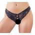 Cottelli - Lace Bow Open Panty (Black)