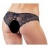 Cottelli - Lace Bow Open Panty (Black)