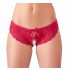 Cottelli - Red Bow-Embellished Open Crotch Panties 