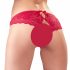 Cottelli - Red Bow-Embellished Open Crotch Panties 