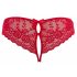 Cottelli - Red Bow-Embellished Open Crotch Panties  - M