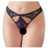 NO:XQSE - Bow-Embellished Open Women's Panties (Black) 