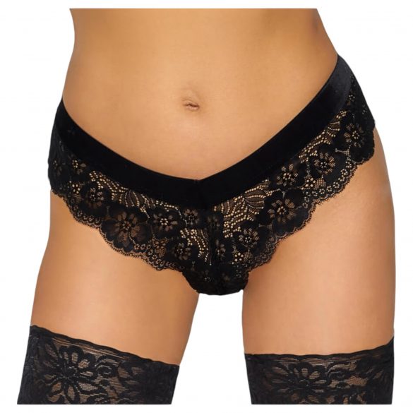 Cottelli Party - Lace Thong with Chains (Black) 