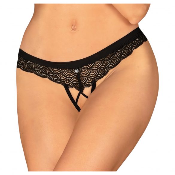 Obsessive Chemeris Open Thong (Black)  - XL/XXL