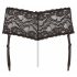 Cottelli Plus Size - Lace Garter Panties with Pearl Detail (Black)  - XXXXL