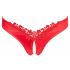 Cottelli - Red Pearl Thong with Open Flower Design 