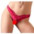 Cottelli - Red Pearl Thong with Open Flower Design 