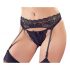 Cottelli - Lace Garter Belt with Thong (Black) 