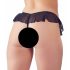 Cottelli - Open, Beaded Frilly Thong (Black) 