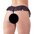 Cottelli - Open, Beaded Frilly Thong (Black)  - L