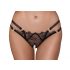 Cottelli - Luxury Open Crotch Thong with Rings (Black) 