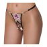 Cottelli - luxury embroidered lily thong (black-white)