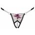 Cottelli - Luxury Embroidered Lily Thong (Black-White) - M/L