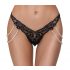 Cottelli - Luxury Embroidered Pearl Thong (Black) 