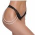 Cottelli - Luxury Embroidered Pearl Thong (Black) 