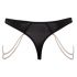 Cottelli - Luxury Embroidered Pearl Thong (Black) 