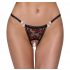 Cottelli - Luxury Rose Pearled Thong (Red-Black)  - M/L