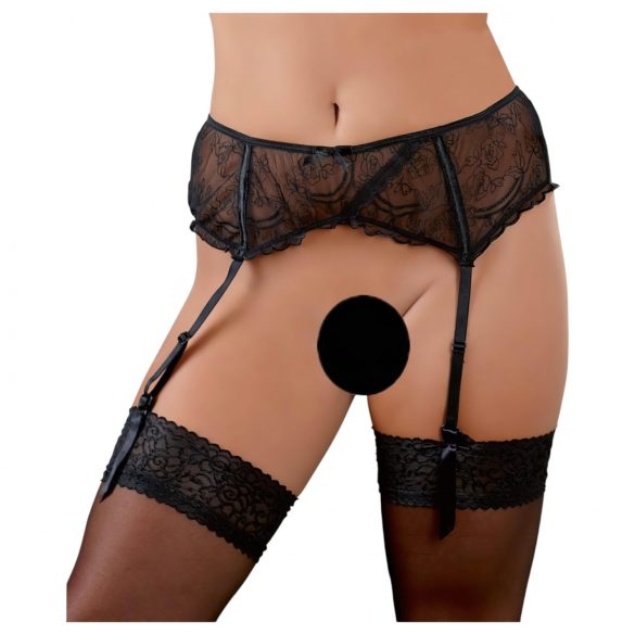 Cottelli - Basic Garter Belt (Black)  - XXL