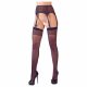 NO:XQSE - striped stockings with garter belt (black)  - L/XL