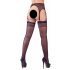 NO:XQSE - striped stockings with garter belt (black)  - L/XL