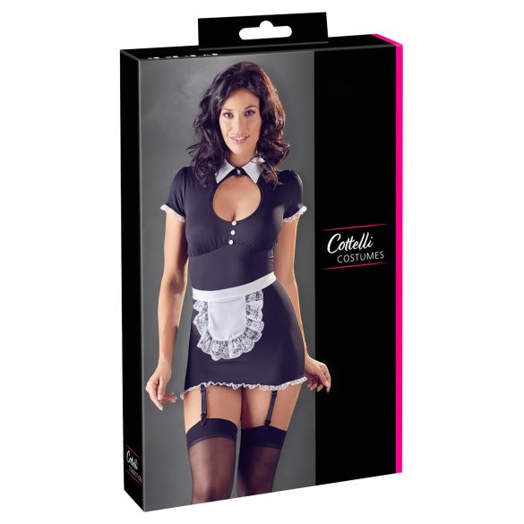 Cottelli - Garter Belt Maid Outfit (Black and White) - M