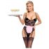 Cottelli - See-Through Maid Costume (Black-Pink)