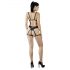 Cottelli - Decorative Body Harness Lingerie Trio - Black (S-L)