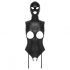 Bad Kitty - Open Cup Bodysuit with Hood (Black)  - L