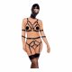 Bad Kitty - Body Harness Set and Head Mask (Black) 