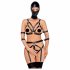 Bad Kitty - Body Harness Set and Head Mask (Black)  - S