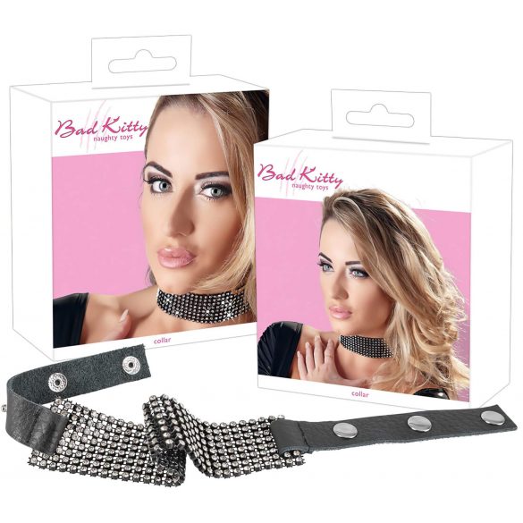 Bad Kitty - Rhinestone Choker (Black) 